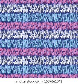 Seamless abstract ikat pattern with multicolored stripes.
