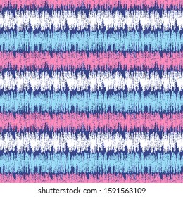 Seamless abstract ikat pattern with multicolored stripes.
