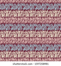 Seamless abstract ikat pattern with multicolored stripes.
