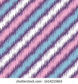 Seamless abstract ikat pattern with multicolored stripes.

