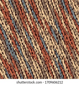 Seamless abstract ikat pattern with multicolored stripes.
