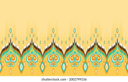 Seamless abstract ikat pattern.background ,carpet,wallpaper,clothing,wrapping,Batik,fabric,Vector illustration.embroidery style.