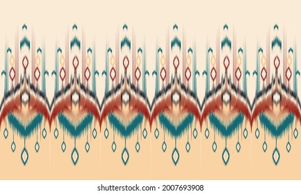 Seamless abstract ikat pattern.background ,carpet,wallpaper,clothing,wrapping,Batik,fabric,Vector illustration.embroidery style.