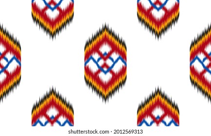 Seamless abstract ikat pattern.background ,carpet,wallpaper,clothing,wrapping,Batik,fabric,Vector illustration.embroidery style.