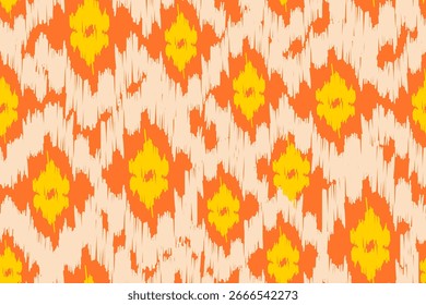 Padrão de repetição de ikat abstrato contínuo, tom colorido.Textura étnica tribal. Ikat motivo no tapete.Aztec style.Abstract fundo para design têxtil, papel de parede, texturas de superfície, papel de embrulho.