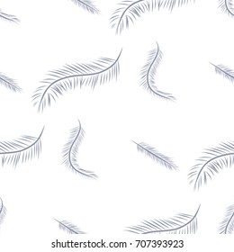 Seamless abstract illustrations of feather, conceptual. Good for design background. Cartoon style vector graphic.