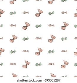 Seamless abstract illustrations of fish, conceptual. Good for design background. Cartoon style vector graphic.