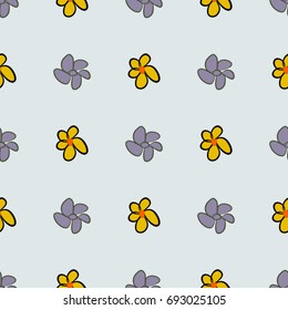 Seamless abstract illustrations of flower, conceptual. Good for design background. Cartoon style vector graphic.