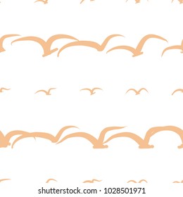 Seamless abstract illustrations of flying birds, conceptual. Good for design background. Cartoon style vector.