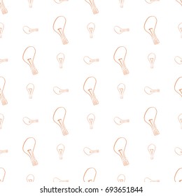 Seamless abstract illustrations of light bulb, conceptual. Good for design background. Cartoon style vector graphic.