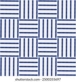 Seamless abstract indigo blue vertical and horizontal zigzag striped geometrical textured pattern background used textiles, wallpapers..,