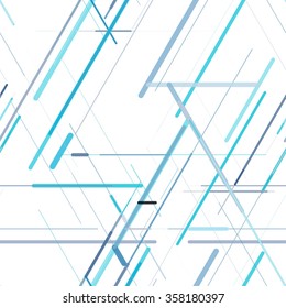 Seamless abstract isometric computer generated 3D blueprint visualization lines background. Vector illustration for break through in technology.