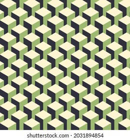 Seamless abstract isometric cube shape pattern vector background