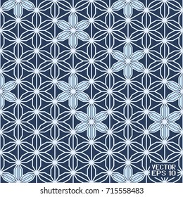 The Seamless Abstract Japanese Geometric Pattern Asanoha. Optical Psychedelic Illusion. Wicker Structural Texture. Vector Illustration
