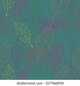 Seamless abstract  leaves pattern background.