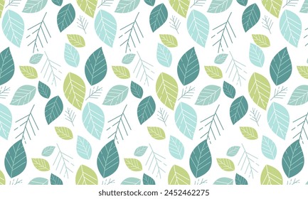 Seamless abstract leaves pattern background