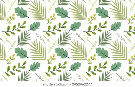 Seamless abstract leaves pattern background
