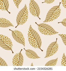 Seamless abstract leaves pattern. Vector Illustration.