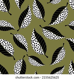 Seamless abstract leaves pattern. Vector Illustration.