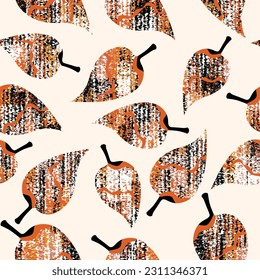 Seamless abstract leaves pattern. Vector Illustration