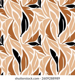 Seamless abstract leaves pattern. Vector Illustration.