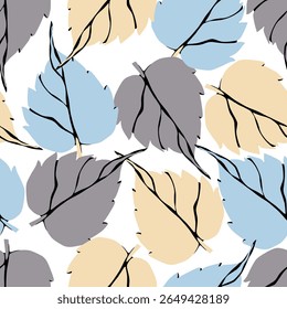 Seamless abstract leaves pattern. Vector Illustration.