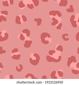 Seamless Abstract Leopard Pattern. Pink Leopard Spot Background Vector Pattern. Trend Print For Textiles .