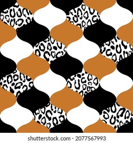 Seamless abstract with leopard skin pattern. Vector Illustration.