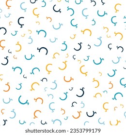 Seamless abstract Ç letter vector geometric pattern. Colorful letters on white background. Random order. Gift wrapping paper, fabric, poster. Bed linen and interior. School and learning theme.