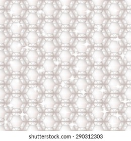 Seamless abstract light background. Brilliants and stars.