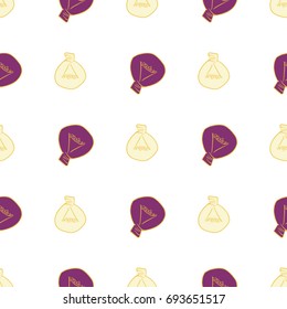 Seamless abstract light bulb illustrations background. Cartoon style vector graphic.