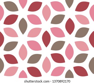 Seamless abstract Lily pattern. Simple 6 petals floral ornament. Vector illustration background for interior, fashion, textile, surface, web, home decor and graphic design.