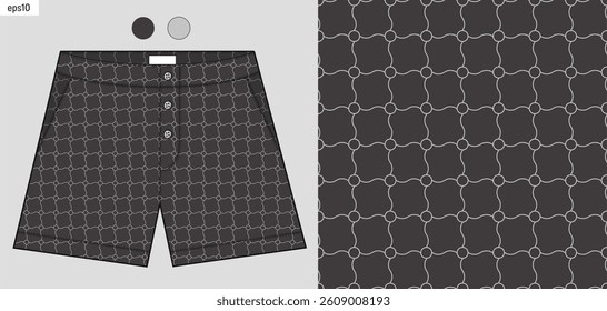 Seamless abstract line pattern for Hawaiian pants, tropical summer fashion trend. vector design for beachwear, mockup fashion presentations, fabric printing, and stylish clothing. Not AI generated.
