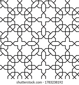 seamless abstract linear grid indian, persian or moroccan art ornamental pattern.
