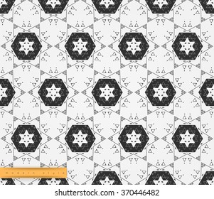 Seamless abstract linear pattern with stylized geometric shapes. Vector illustration.