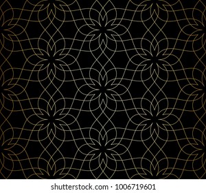 Seamless abstract linear pattern with thin curl lines and scrolls. Elegant line texture for textile, wrapper and other printing