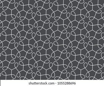Seamless abstract linear pattern with thin curl lines and scrolls. Elegant line texture for textile, wrapper and other printing