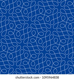 Seamless abstract linear pattern with thin curl lines loops and scrolls. Elegant line monochrome texture for textile, wrapper and other printing. Path for decorative saw.