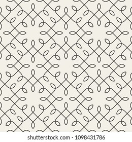Seamless abstract linear pattern with thin curl lines and scrolls. Elegant line texture for textile, wrapper and other printing