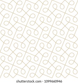 Seamless abstract linear pattern with thin curl lines loops and scrolls. Elegant line monochrome texture for textile, wrapper and other printing. Path for decorative saw.