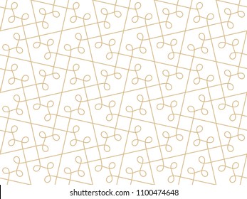 Seamless abstract linear pattern with thin curl lines loops and scrolls. Elegant line monochrome texture for textile, wrapper and other printing. Path for decorative saw.