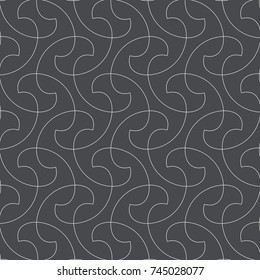 Seamless abstract linear pattern with thin curl lines and scrolls. Elegant line texture for textile, wrapper and other printing