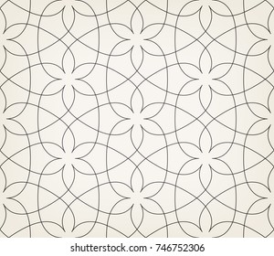 Seamless abstract linear pattern with thin curl lines and scrolls. Elegant line texture for textile, wrapper and other printing