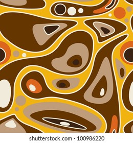 Seamless abstract liquid pattern, animal print color variation. Pattern color swatch included