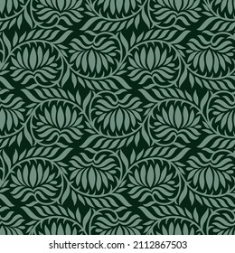 Seamless abstract lotus floral pattern design