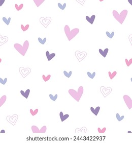 seamless abstract love pattern. Idea for fabric, tablecloth pattern, wrapping paper, gift paper. Print Ditsy. Motives are scattered randomly. love pattern background. cute heart pattern