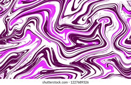 Seamless abstract marble pattern texture.  Ebru style. Purple and pink colors. Vector background.  Cool cover, fabric, textile, wrapping or print background.  Marble pattern.