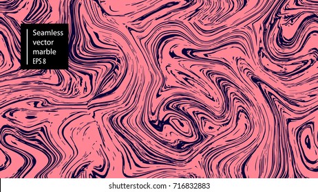 Decoración de mármol abstracto, textura de madera, motivos de mármol acuático. Estilo Ebru. Color púrpura y rosa. Fondo vector dibujado a mano. Tejido, tela, envoltura. Pintura de tinta de agua