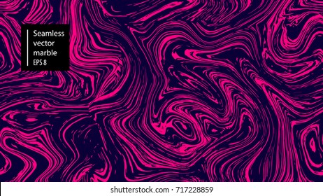 Seamless abstract marble pattern, wood texture, watercolor marble pattern. Ebru style.Purple and pink colors. Hand drawn vector background. Trendy textile, fabric, wrapping. Aqua ink painting on water - Shutterstock ID 717228859