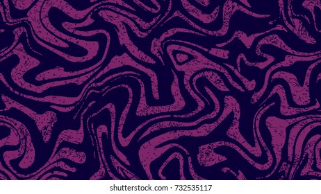 Seamless abstract marble pattern, wood texture, watercolor marble pattern. Ebru style.Purple and pink colors. Hand drawn vector background. Trendy textile, fabric, wrapping. Aqua ink painting on water